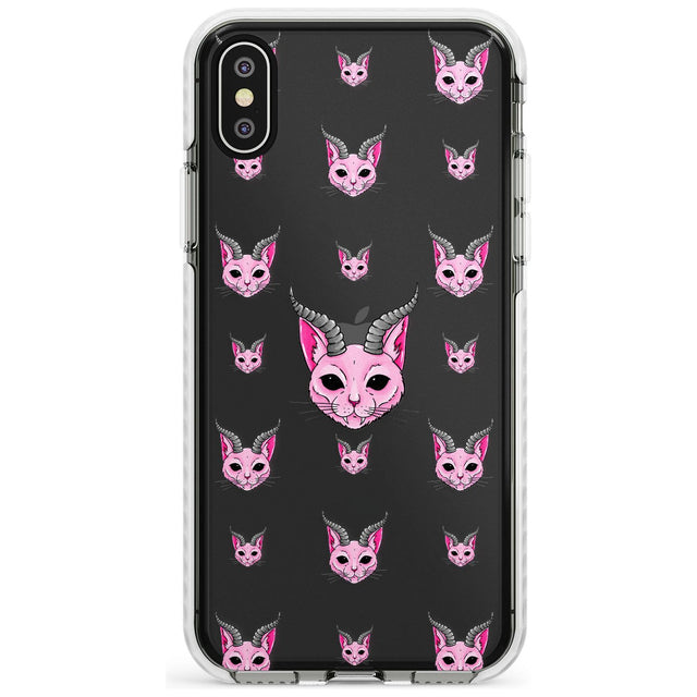 Demon Cat Pattern Impact Phone Case for iPhone X XS Max XR