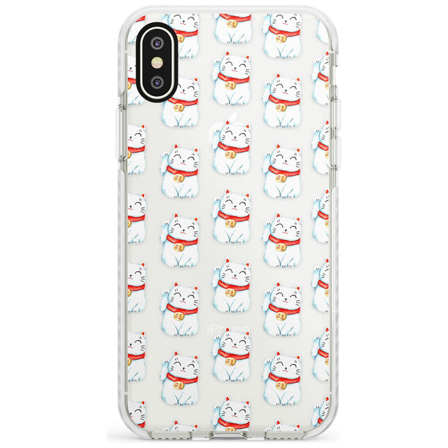 Lucky Cat Maneki-Neko Japanese Pattern Impact Phone Case for iPhone X XS Max XR