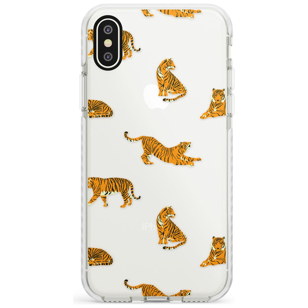 Clear Tiger Jungle Cat Pattern Impact Phone Case for iPhone X XS Max XR