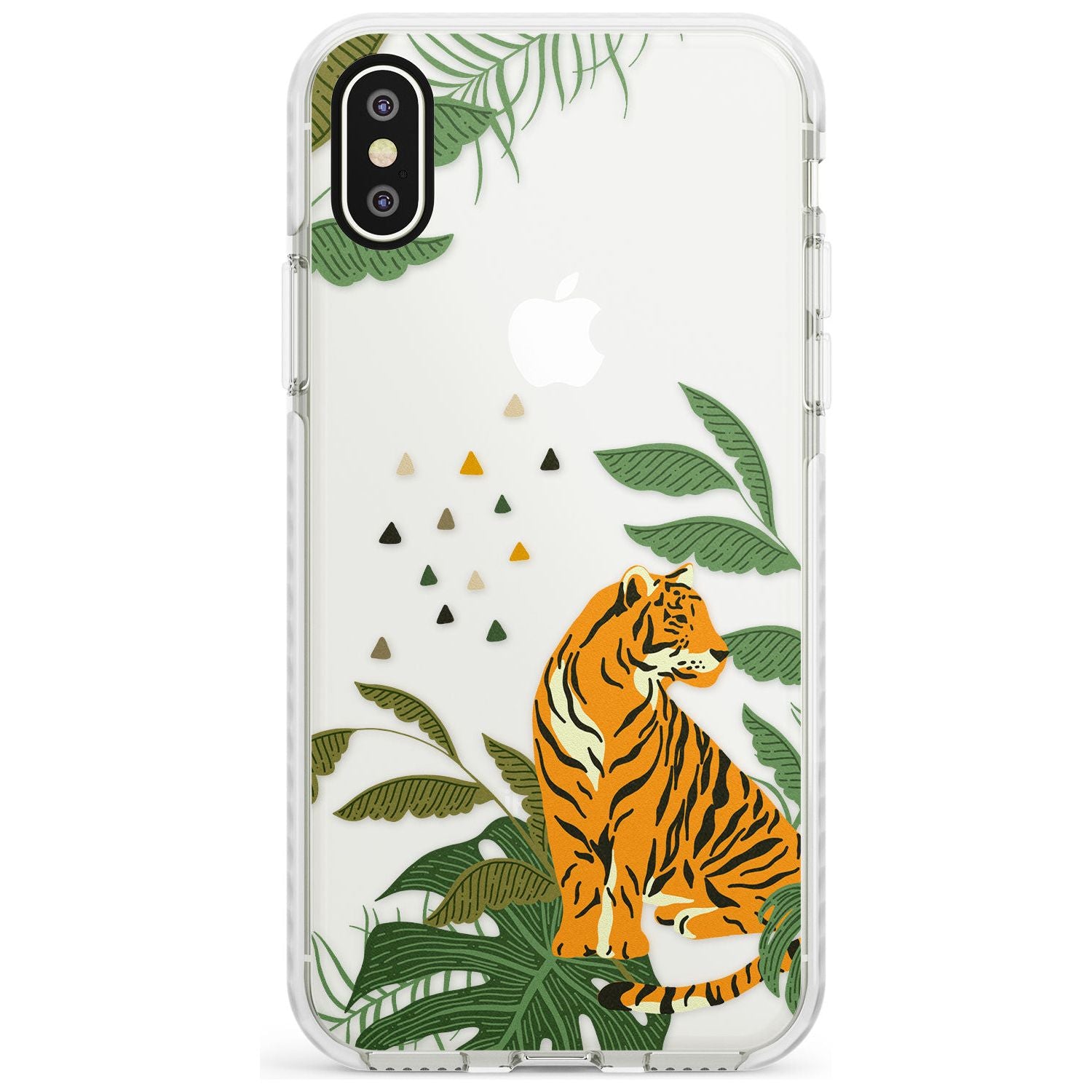 Large Tiger Clear Jungle Cat Pattern Impact Phone Case for iPhone X XS Max XR
