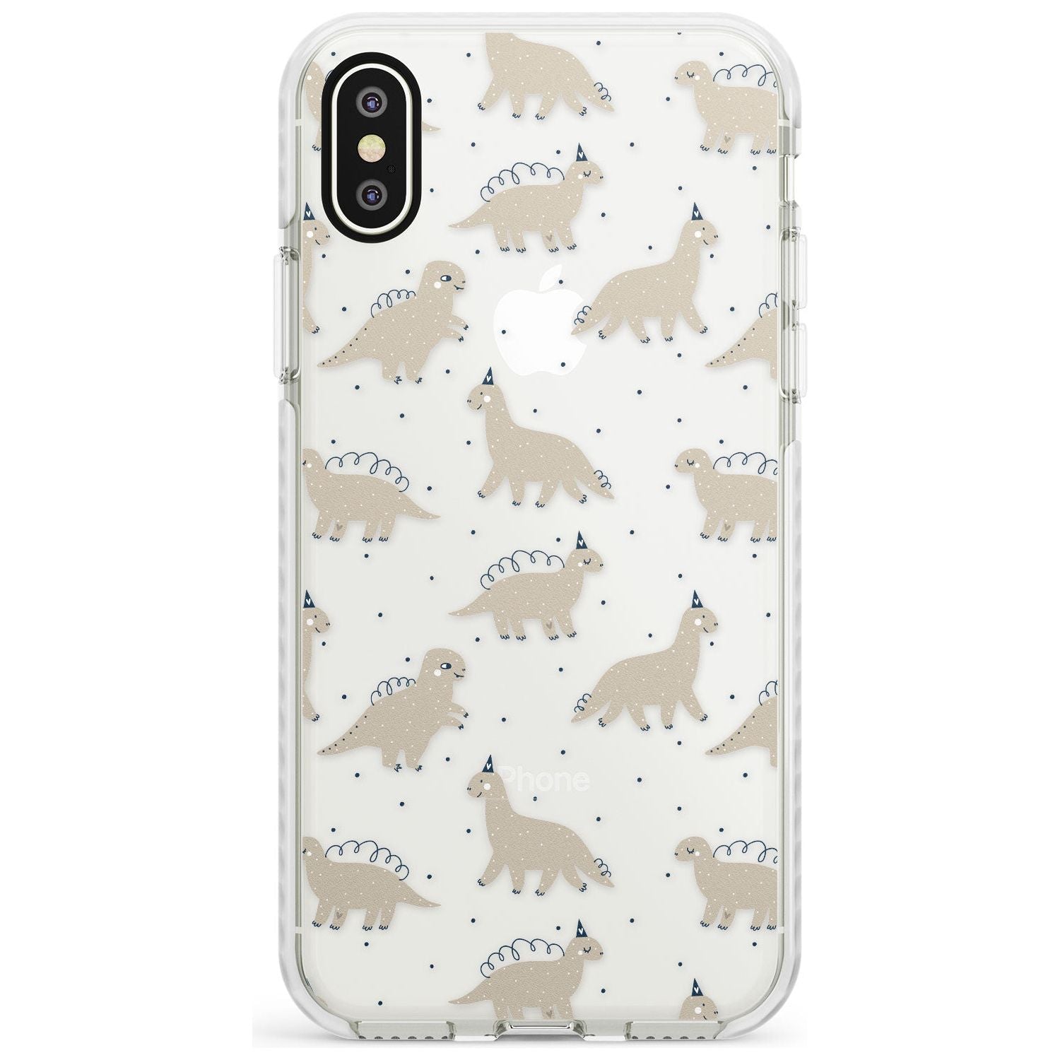 Adorable Dinosaurs Pattern (Clear) Impact Phone Case for iPhone X XS Max XR
