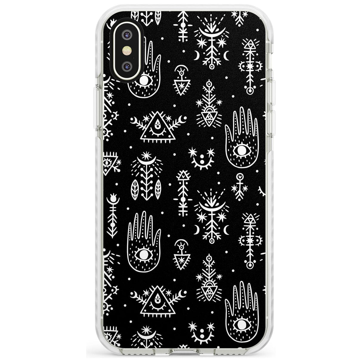 Tribal Palms - White on Black Impact Phone Case for iPhone X XS Max XR