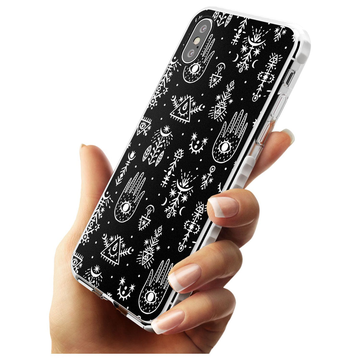 Tribal Palms - White on Black Impact Phone Case for iPhone X XS Max XR