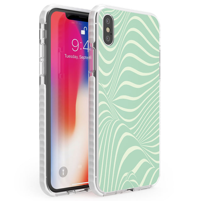 Mint Green Distorted Line Phone Case iPhone X / iPhone XS / Impact Case,iPhone XR / Impact Case,iPhone XS MAX / Impact Case Blanc Space