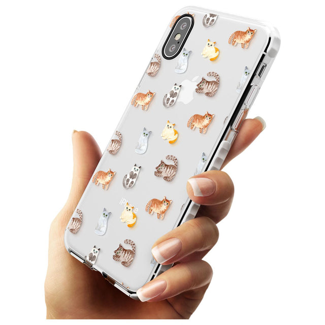 Cute Cat Pattern - Clear Slim TPU Phone Case Warehouse X XS Max XR