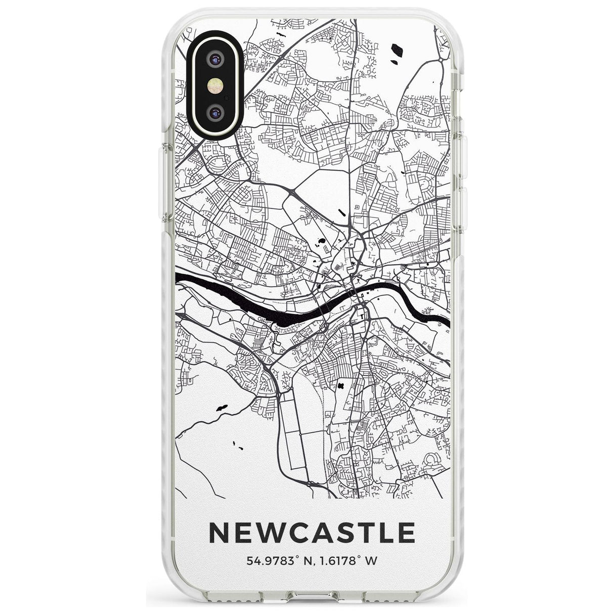 Map of Newcastle, England Impact Phone Case for iPhone X XS Max XR