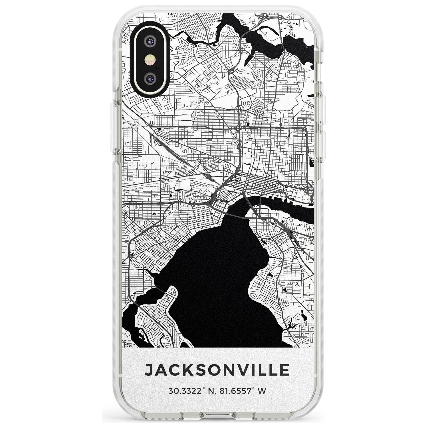 Map of Jacksonville, Florida Impact Phone Case for iPhone X XS Max XR