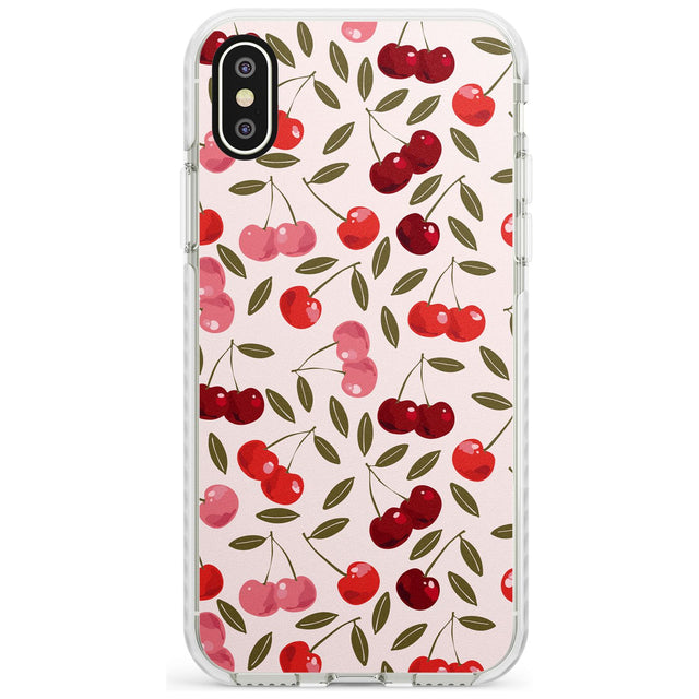Fruity & Fun Patterns Cherries Phone Case iPhone X / iPhone XS / Impact Case,iPhone XR / Impact Case,iPhone XS MAX / Impact Case Blanc Space