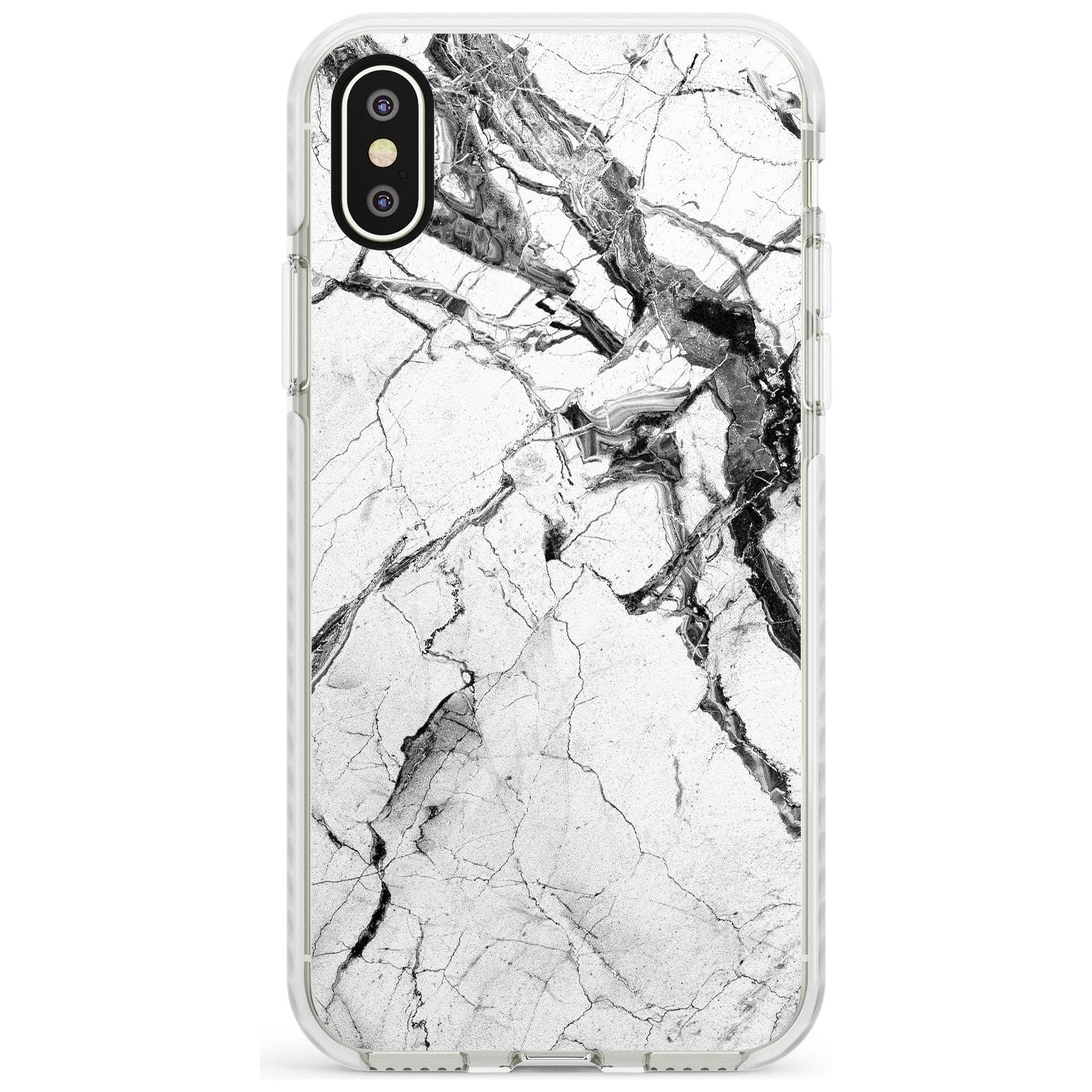Black & White Stormy Marble Impact Phone Case for iPhone X XS Max XR