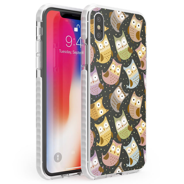 Cute Owl Pattern Phone Case iPhone XS MAX / Impact Case,iPhone XR / Impact Case,iPhone X / iPhone XS / Impact Case Blanc Space