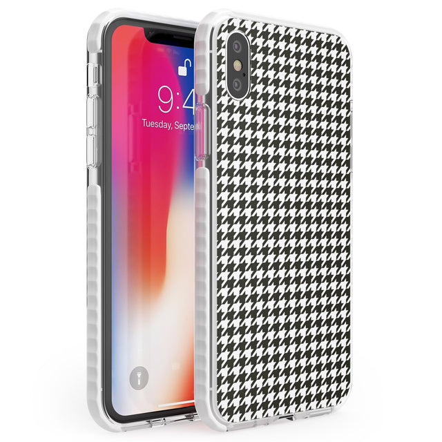 Chic Houndstooth Check Phone Case iPhone X / iPhone XS / Impact Case,iPhone XR / Impact Case,iPhone XS MAX / Impact Case Blanc Space