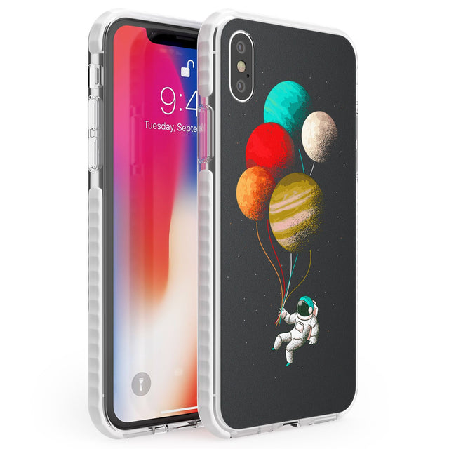 Astronaut Balloon Planets Phone Case iPhone X / iPhone XS / Impact Case,iPhone XR / Impact Case,iPhone XS MAX / Impact Case Blanc Space