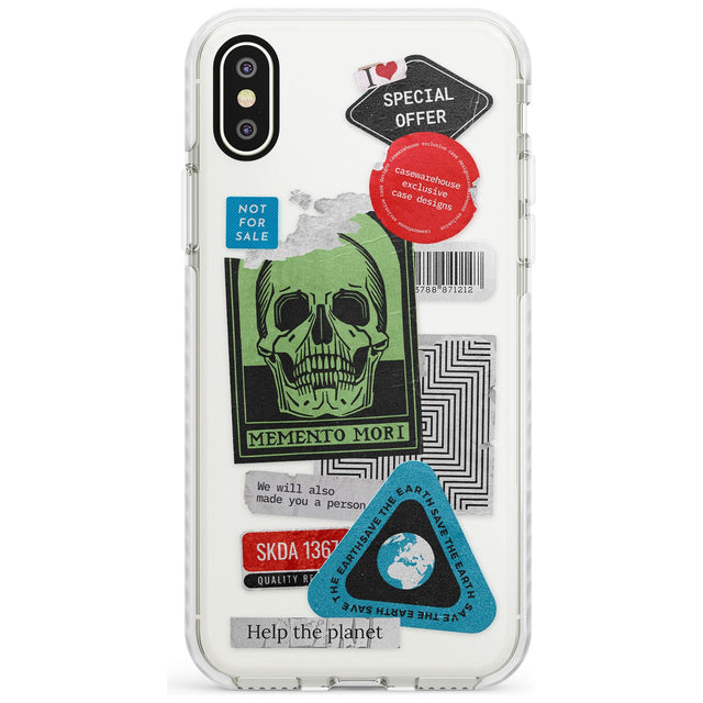 Skull Sticker Mix Slim TPU Phone Case Warehouse X XS Max XR