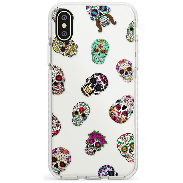 Mixed Sugar Skull Pattern Impact Phone Case for iPhone X XS Max XR