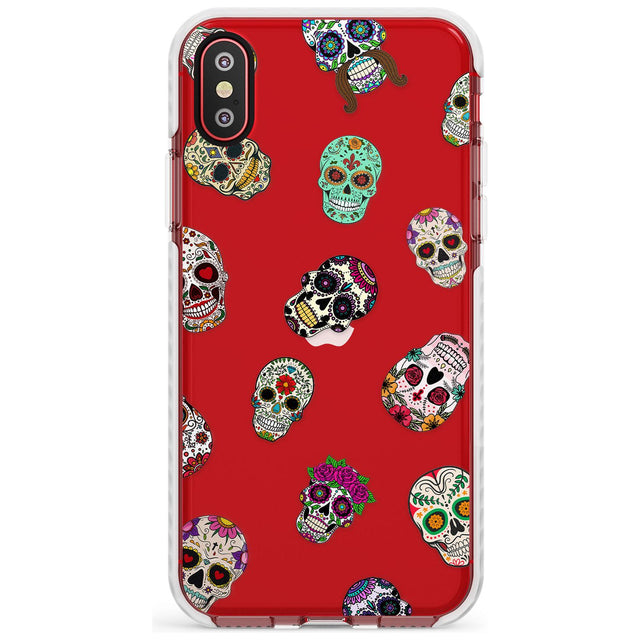 Mixed Sugar Skull Pattern Impact Phone Case for iPhone X XS Max XR