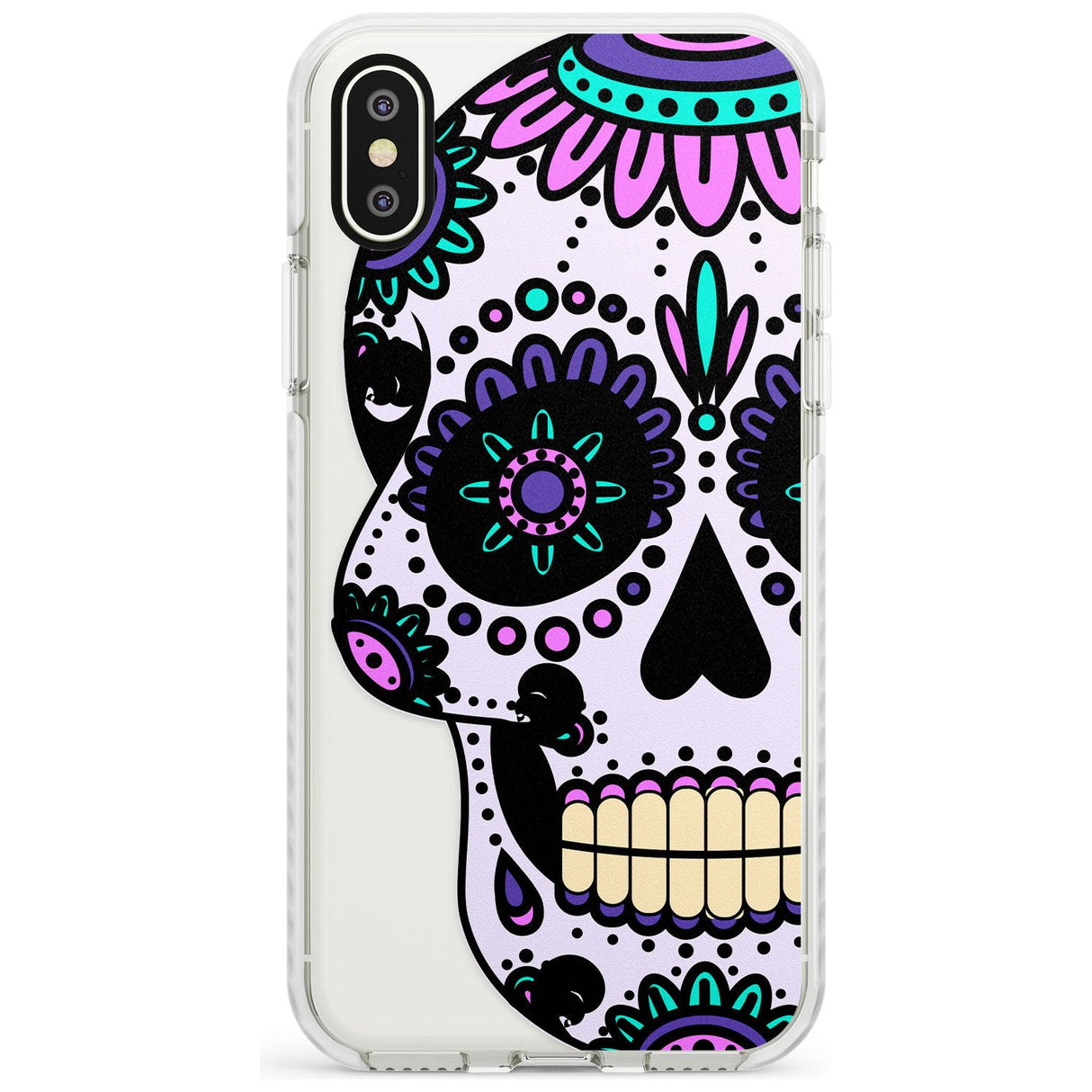 Violet Sugar Skull Impact Phone Case for iPhone X XS Max XR