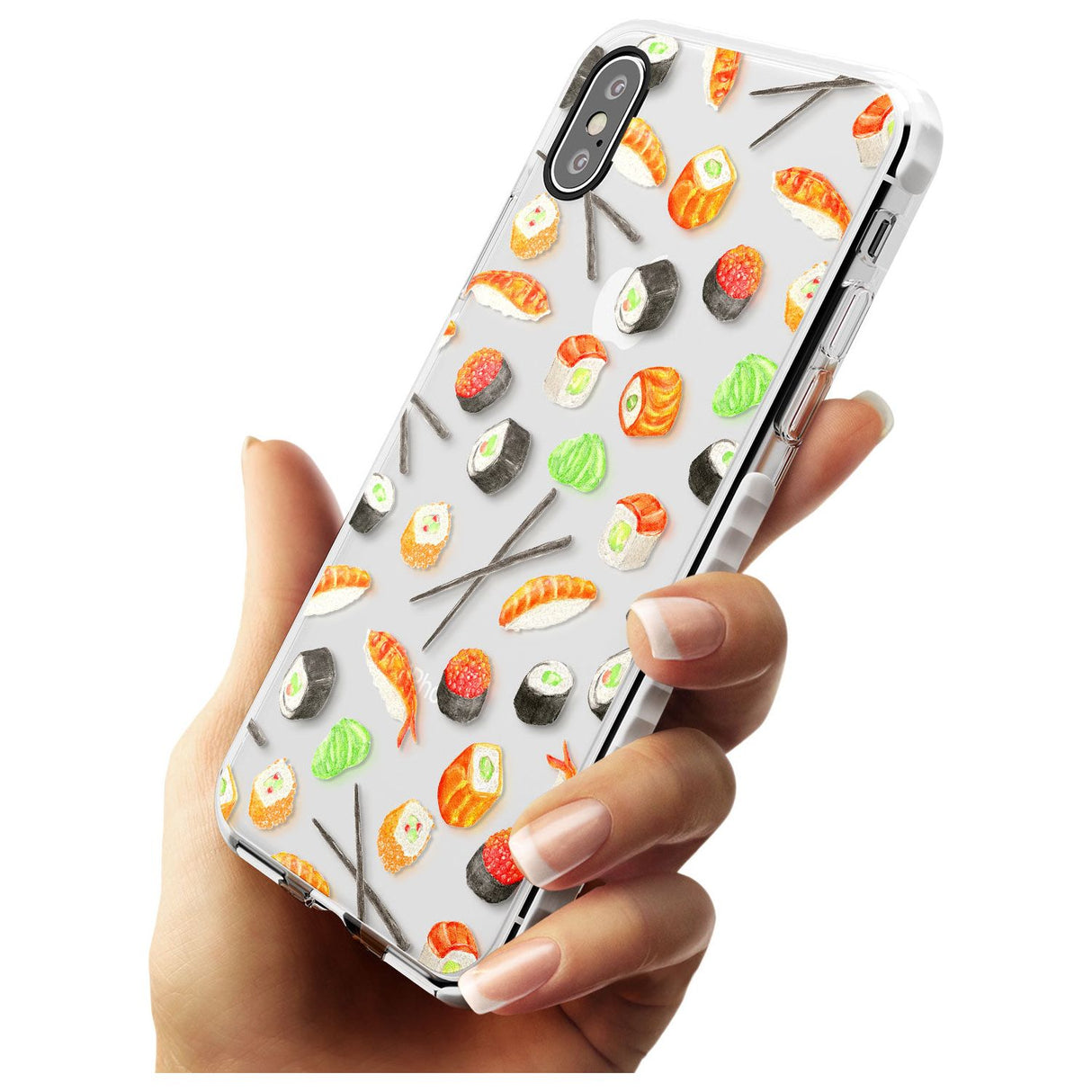 Sushi & Chopsticks Watercolour Pattern Impact Phone Case for iPhone X XS Max XR
