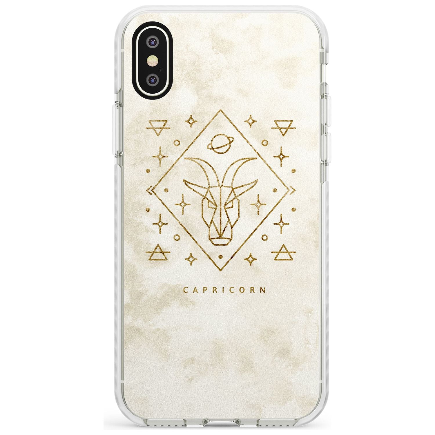 Capricorn Emblem - Solid Gold Marbled Design Impact Phone Case for iPhone X XS Max XR