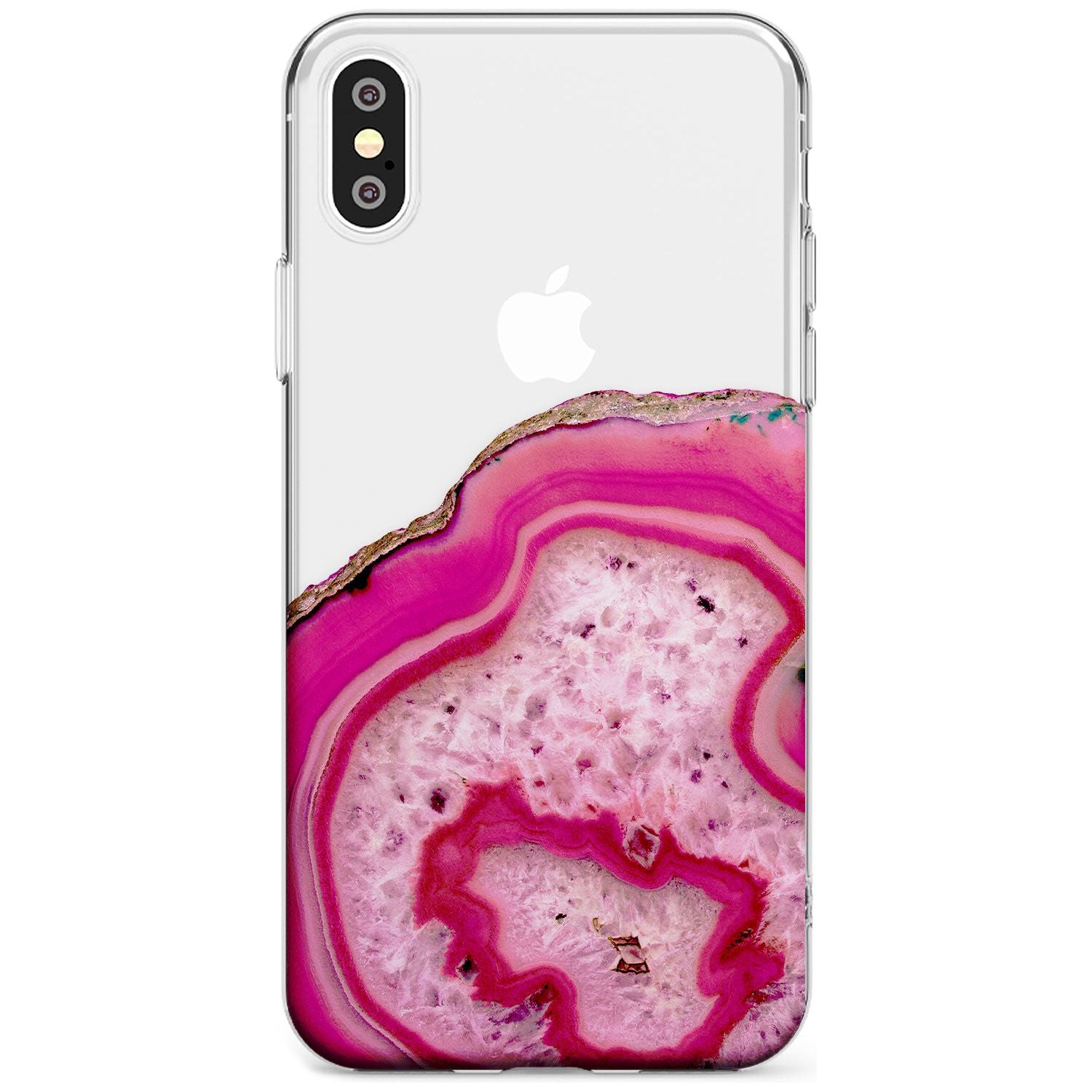 Bright Pink Gemstone Crystal Clear Design Slim TPU Phone Case Warehouse X XS Max XR