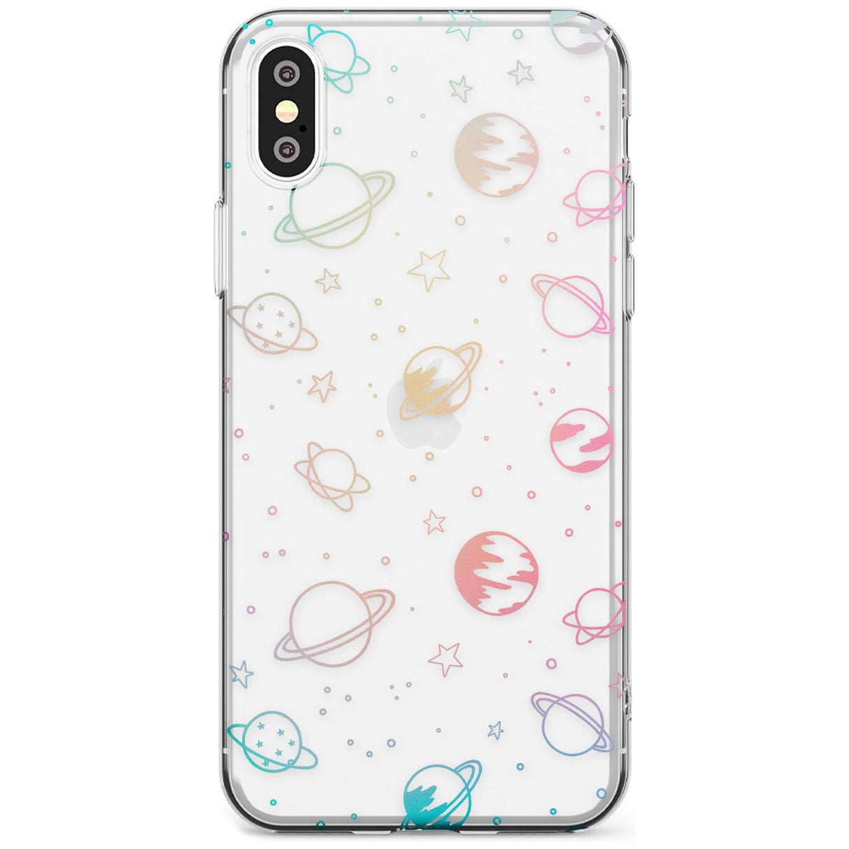 Outer Space Outlines: Pastels on Clear Black Impact Phone Case for iPhone X XS Max XR