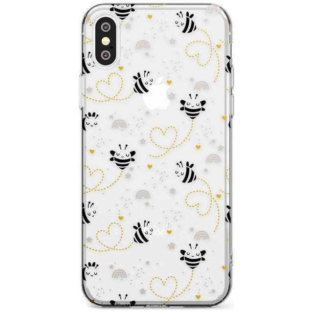 Sweet as Honey Patterns: Bees & Hearts (Clear) Slim TPU Phone Case Warehouse X XS Max XR