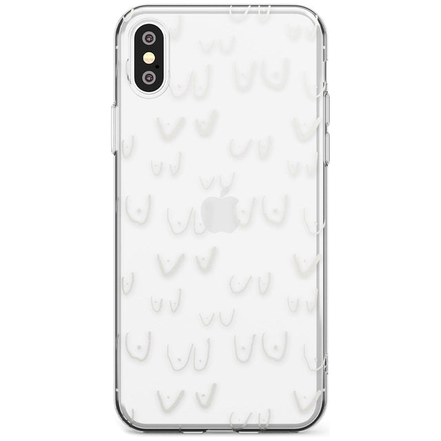 Boob Pattern (White) Black Impact Phone Case for iPhone X XS Max XR