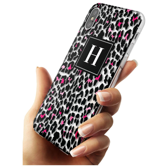 Customised Pink Monogram Leopard Spots Slim TPU Phone Case Warehouse X XS Max XR