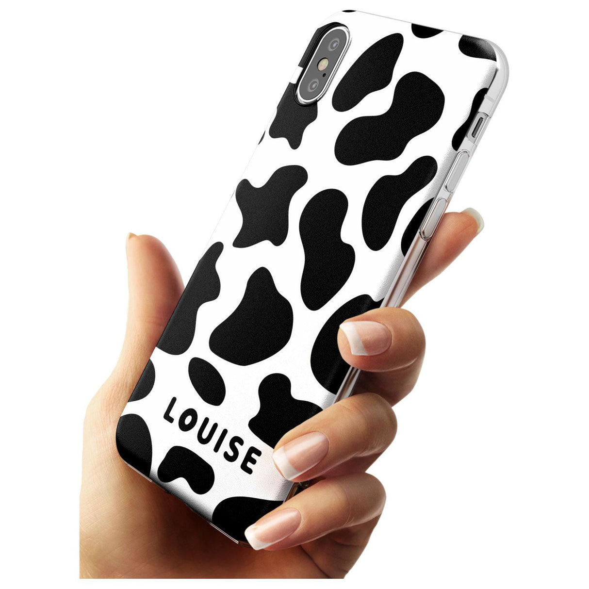 Custom Cow Print Black Impact Phone Case for iPhone X XS Max XR