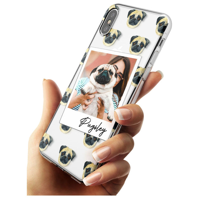 Pug - Custom Dog Photo Black Impact Phone Case for iPhone X XS Max XR