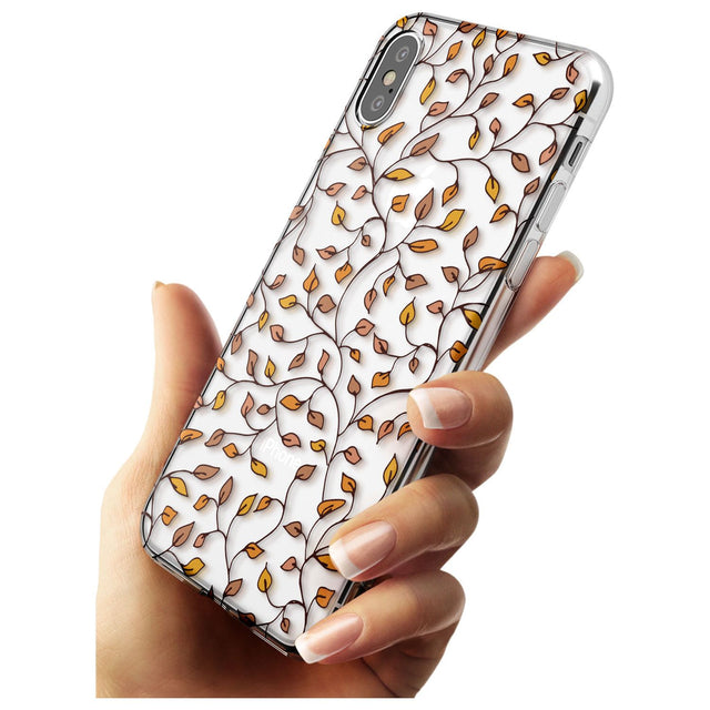 Personalised Autumn Leaves Pattern Slim TPU Phone Blanc Space X XS Max XR