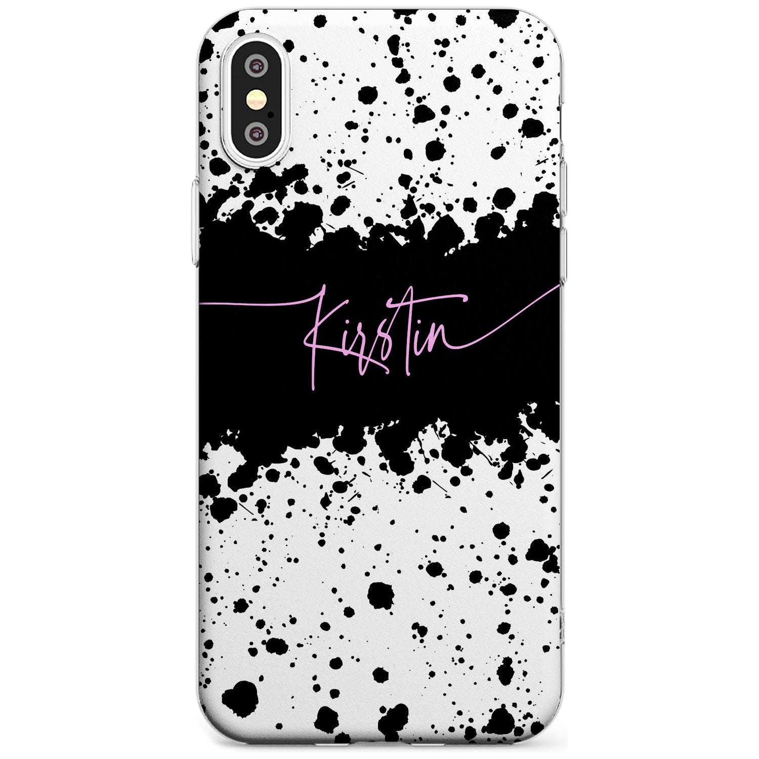 Black & White Paint Splatters iPhone Case  Slim Case Custom Phone Case - Case Warehouse