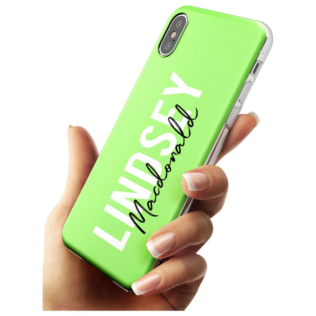 Bold Custom Name: Lime Slim TPU Phone Case Warehouse X XS Max XR