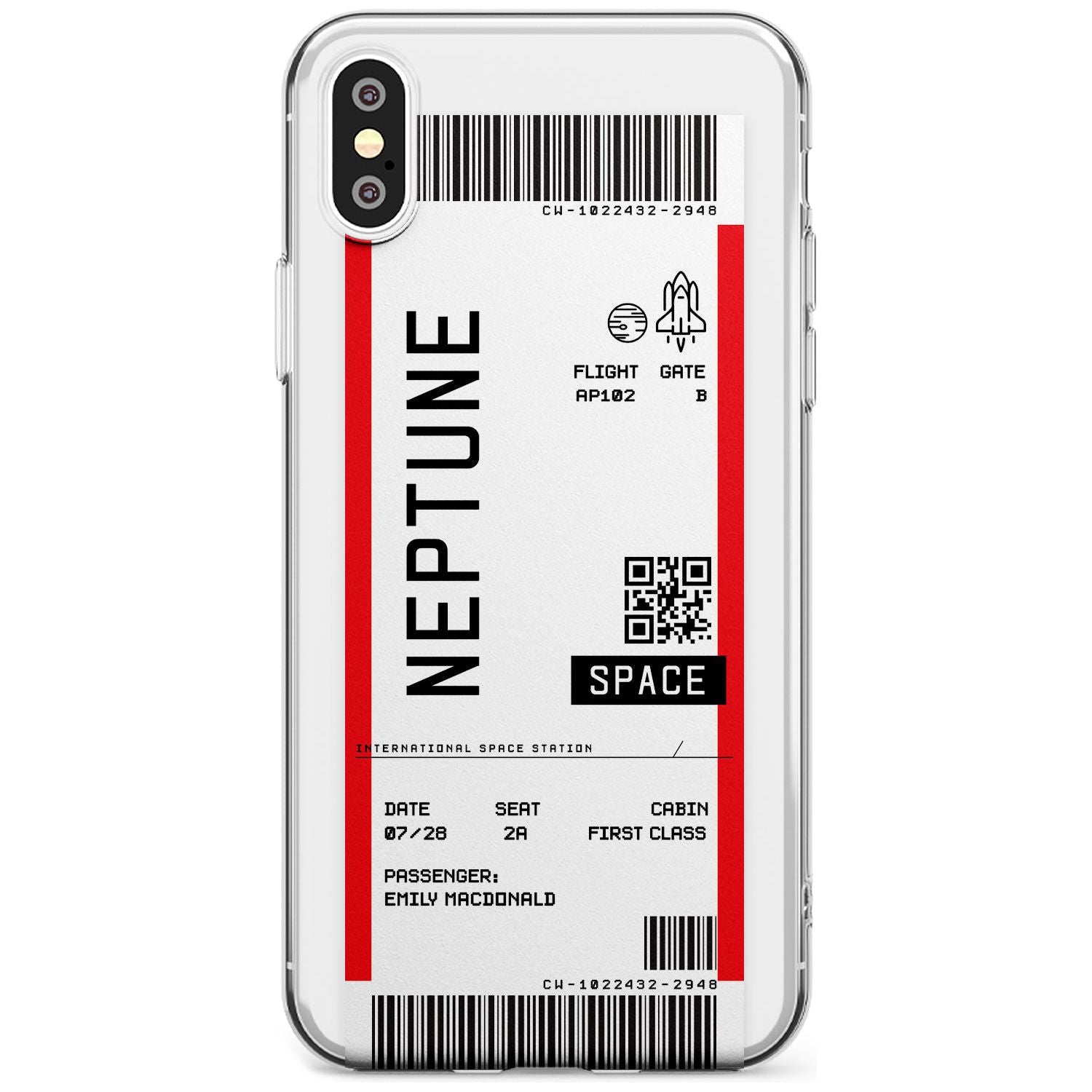 Neptune Space Travel Ticket iPhone Case  Slim Case Custom Phone Case - Case Warehouse