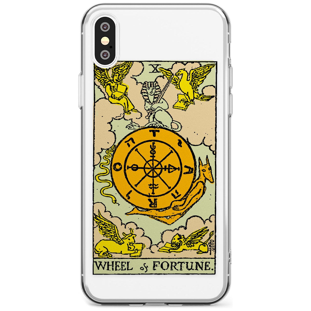 Wheel of Fortune Tarot Card - Colour Black Impact Phone Case for iPhone X XS Max XR