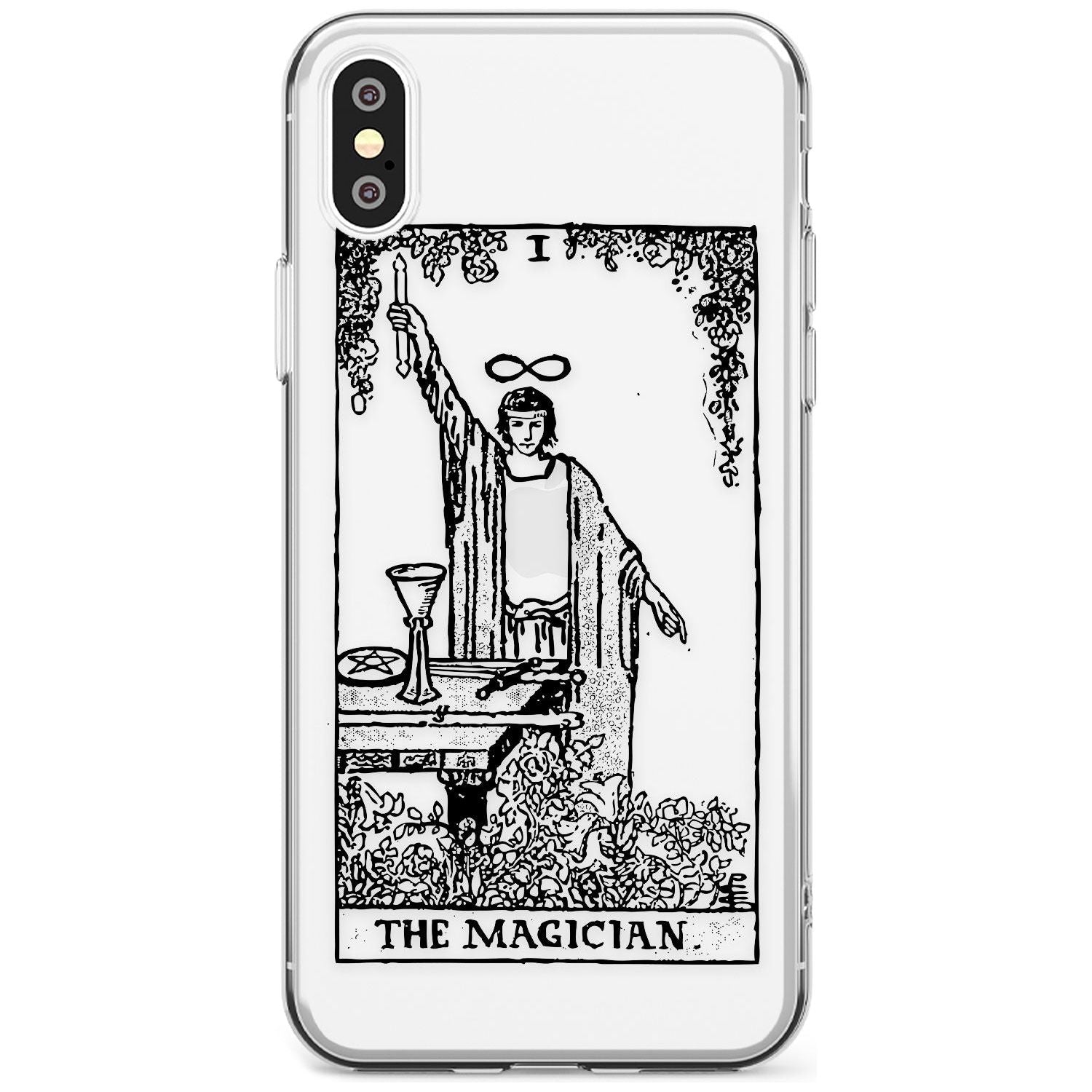 The Magician Tarot Card - Transparent Black Impact Phone Case for iPhone X XS Max XR