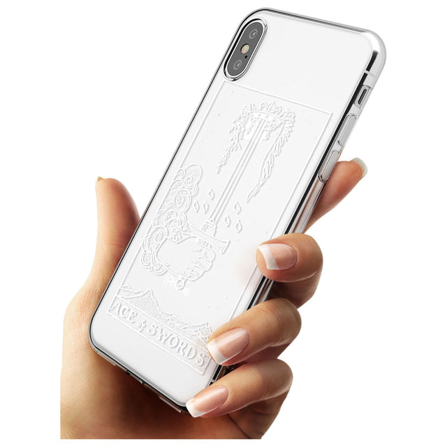Ace of Swords Tarot Card - White Transparent Black Impact Phone Case for iPhone X XS Max XR