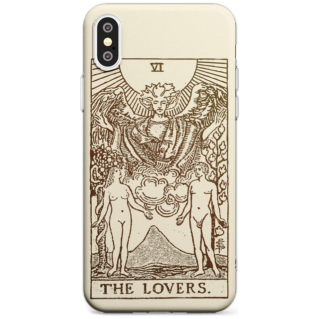The Lovers Tarot Card - Solid Cream Black Impact Phone Case for iPhone X XS Max XR