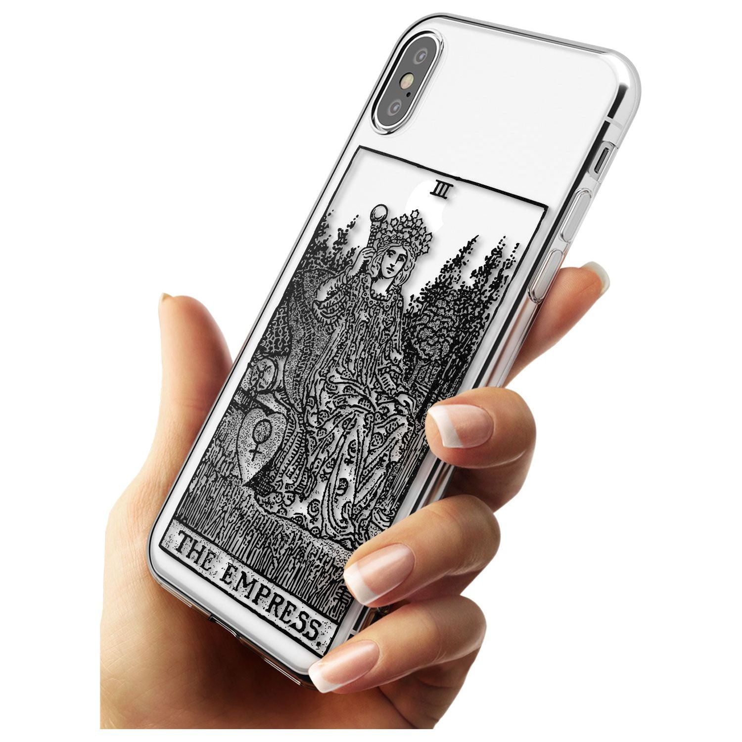 The Empress Tarot Card - Transparent Black Impact Phone Case for iPhone X XS Max XR