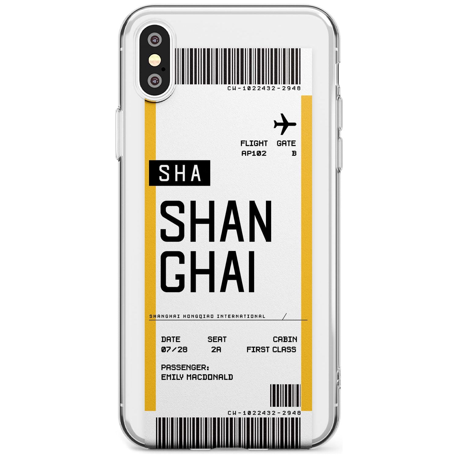 Shangai Boarding Pass iPhone Case  Slim Case Custom Phone Case - Case Warehouse