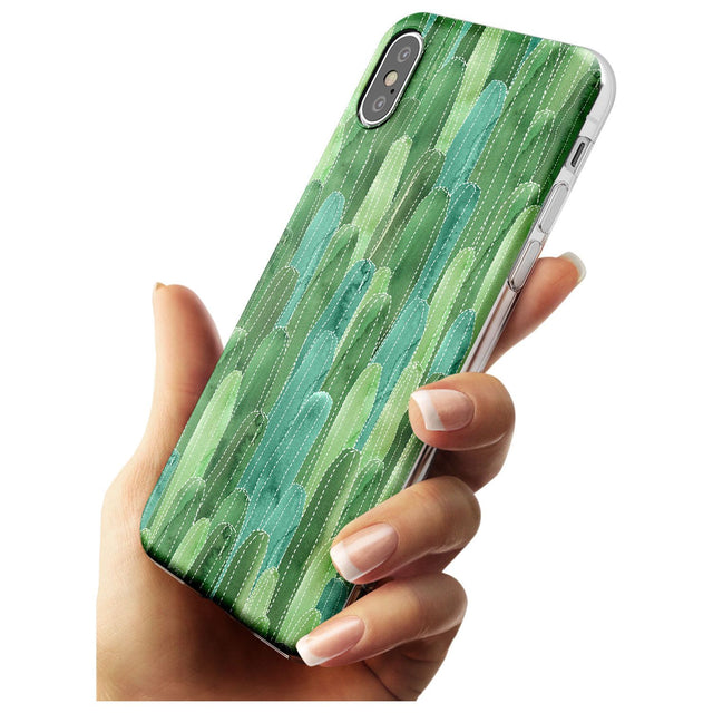 Skinny Cacti Pattern Design Slim TPU Phone Case Warehouse X XS Max XR