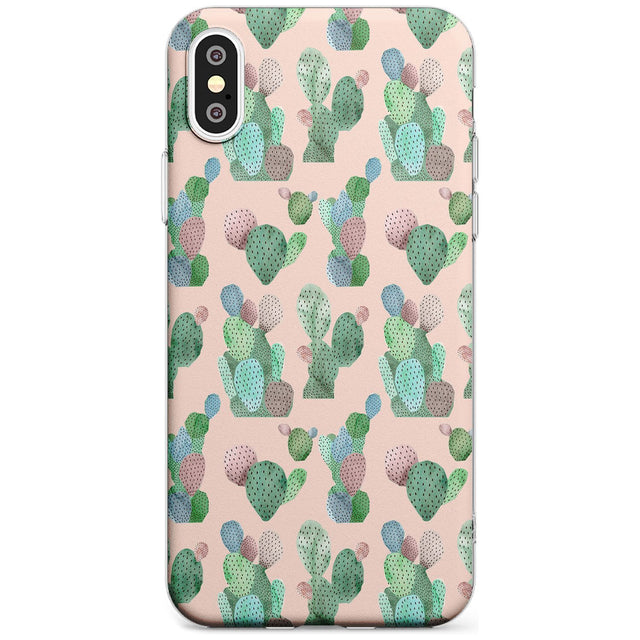 Pink Cactus Pattern Design Slim TPU Phone Case Warehouse X XS Max XR