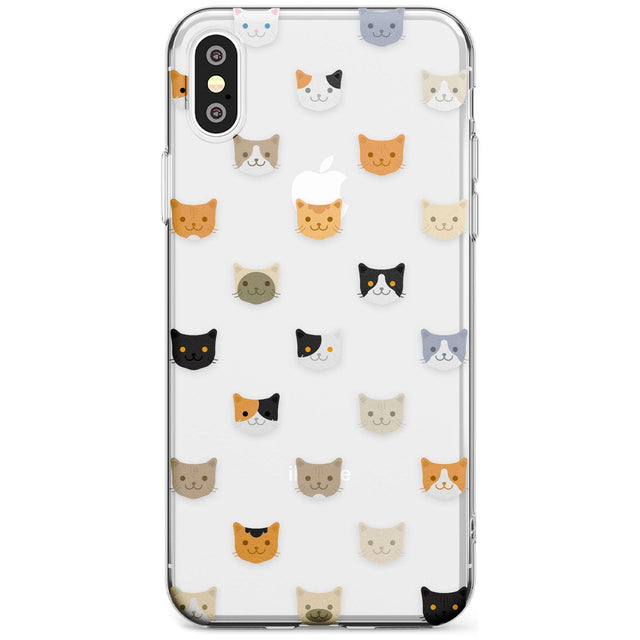 Cute Cat Face Transparent Phone Case iPhone X / iPhone XS / Clear Case,iPhone XR / Clear Case,iPhone XS MAX / Clear Case Blanc Space