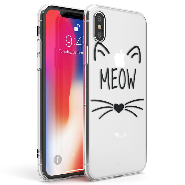 Cat Whiskers Phone Case iPhone X / iPhone XS / Clear Case,iPhone XR / Clear Case,iPhone XS MAX / Clear Case Blanc Space