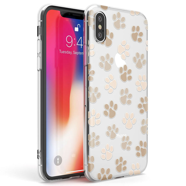 Paw Prints Phone Case iPhone X / iPhone XS / Clear Case,iPhone XR / Clear Case,iPhone XS MAX / Clear Case Blanc Space