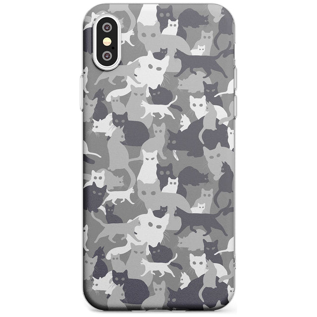 Dark Grey Cat Camouflage Pattern iPhone Case  Slim Case Phone Case - Case Warehouse