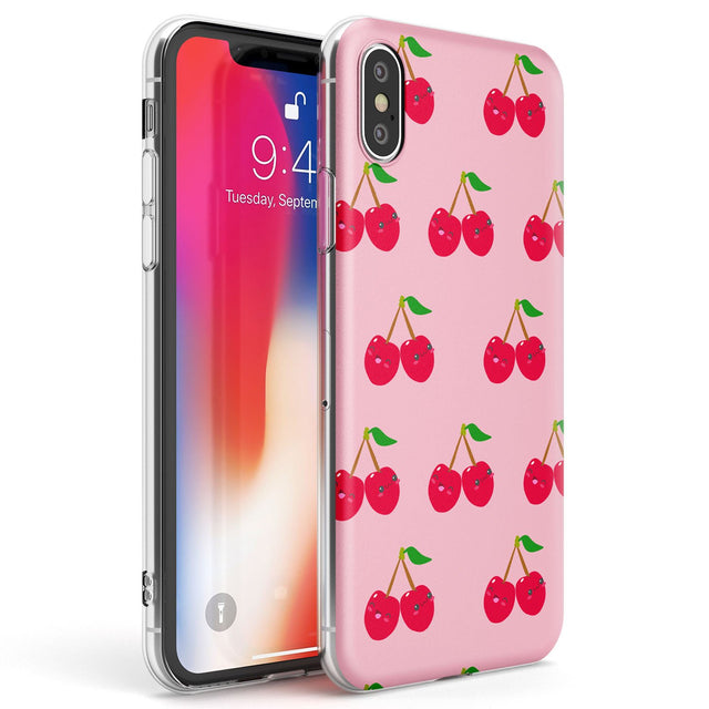 Cheeky Cherry Phone Case iPhone X / iPhone XS / Clear Case,iPhone XR / Clear Case,iPhone XS MAX / Clear Case Blanc Space