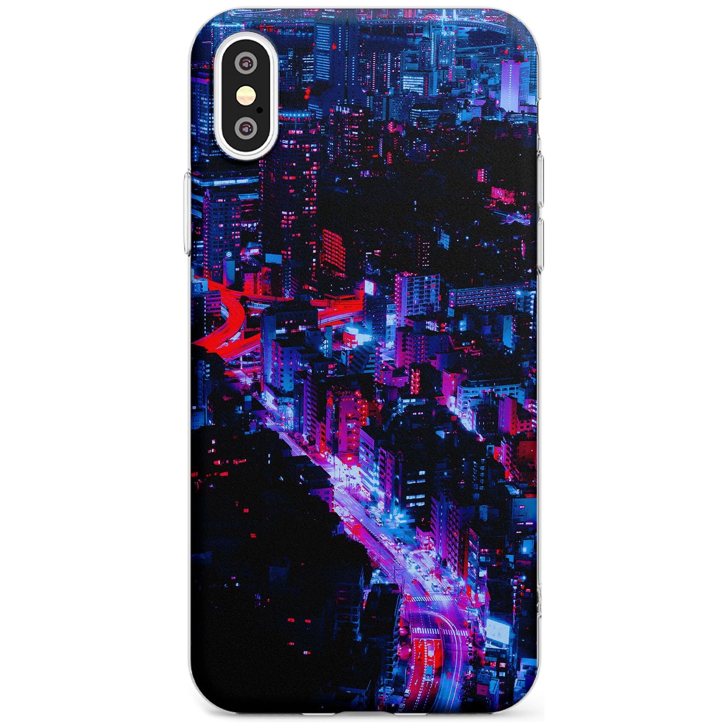 Arial City View - Neon Cities Photographs Slim TPU Phone Case Warehouse X XS Max XR