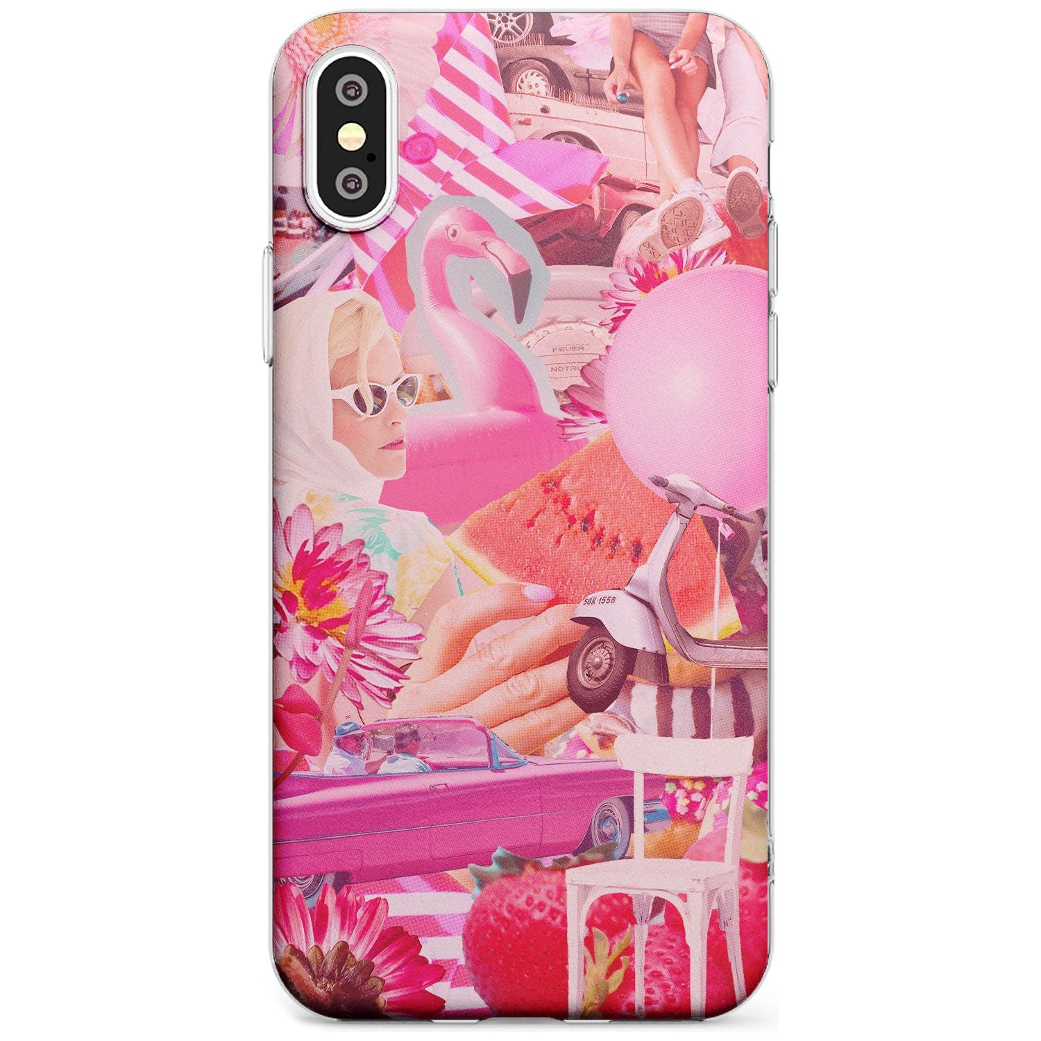 Vintage Collage: Pink Glamour Slim TPU Phone Case Warehouse X XS Max XR