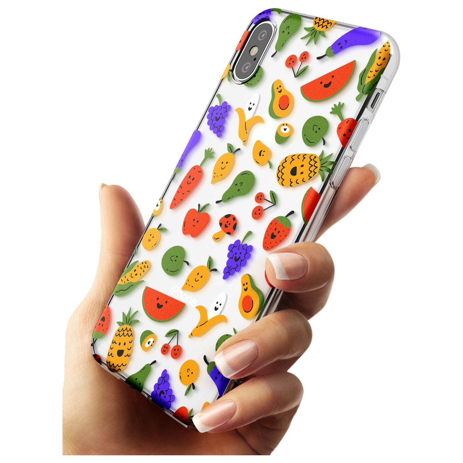 Mixed Kawaii Food Icons - Clear iPhone Case Slim TPU Phone Case Warehouse X XS Max XR