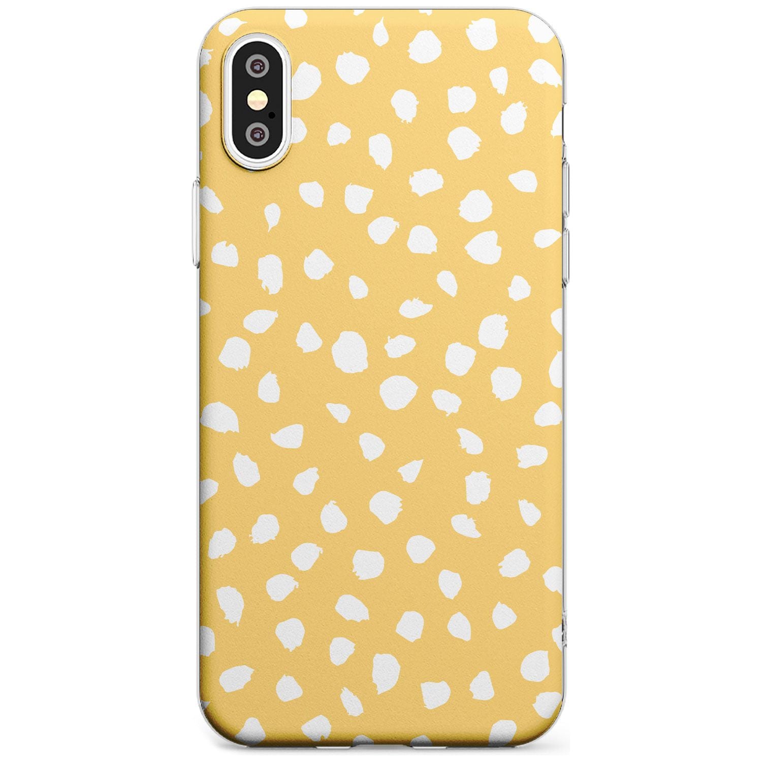 White on Yellow Dalmatian Polka Dot Spots Slim TPU Phone Case Warehouse X XS Max XR